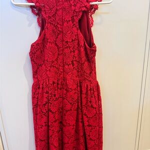 Chic Red Lace Mini Dress